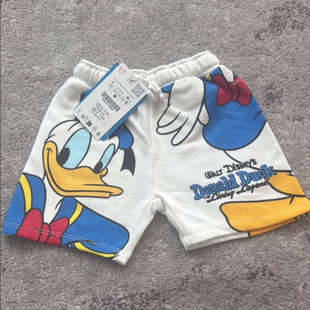 Zara-Disney blue and white Donald Duck shorts-NWT